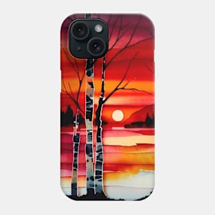 Birch Tree Serape Sunset Phone Case