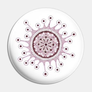 Virus Mandala (red) Pin