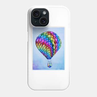 Rainbow Watercolor Hot Air Balloon Phone Case