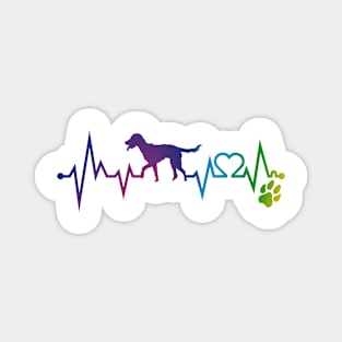 Small Munsterlander pointer  Colorful Heartbeat, Heart & Dog Paw Magnet