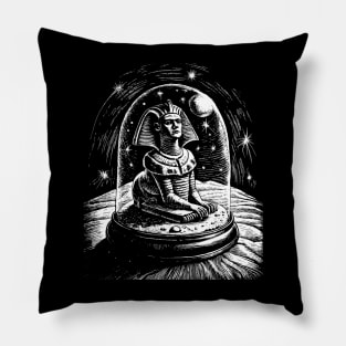 Egyptian sphinx in a snow globe Pillow