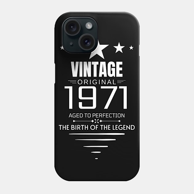 Vintage 1971 - Birthday Gift Phone Case by Fluen