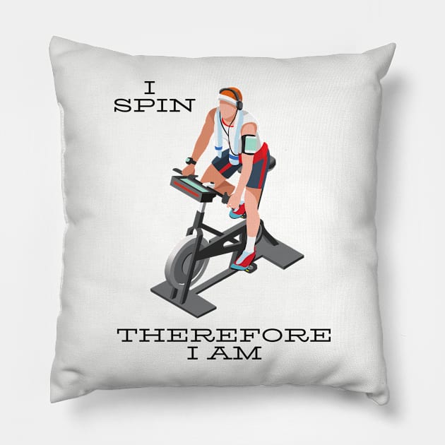 I Spin therefore I am Pillow by Rickido