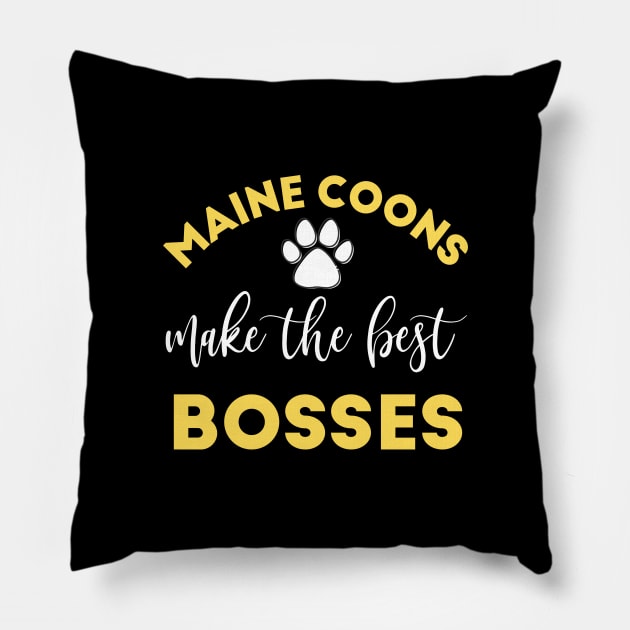 Maine Coon Cats Make the Best Bosses Pillow by spiffy_design