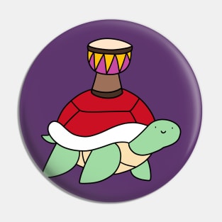 Turtle and Little Djembe Pin