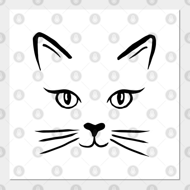 Cute Cat Face Cat Face Art Affiche Et Impression D Art