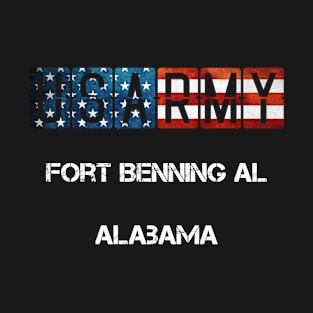 Fort Benning AL Alabama US Flag Army T-Shirt