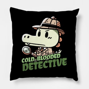 Cold blooded Detective Investigator Aligator Design Pillow