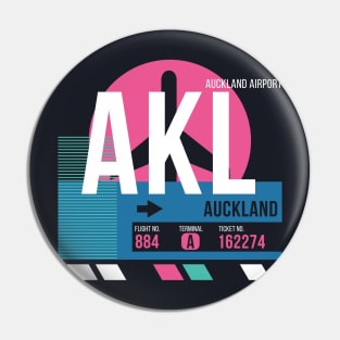 Auckland (AKL) Airport // Sunset Baggage Tag Pin