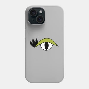 Cute Cartoon Eye with lashes and green lid Phone Case