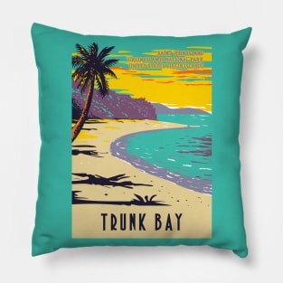 WPA Poster of Trunk Bay beach, Virgin Islands National Park in the island of St John, USA Pillow