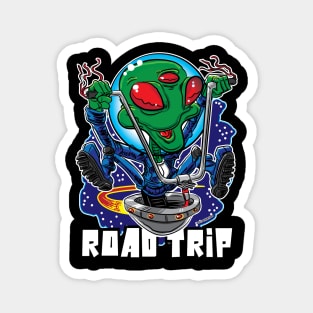 Road Trip Alien UFO with Handlebars Magnet