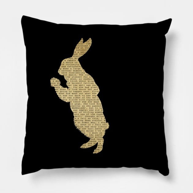 Alice in Wonderwall White Rabbit Pillow by OutlineArt