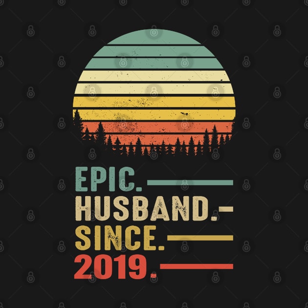 Epic Husband Since 2019 Vintage retro 2 years Marriage Anniversary by Moe99