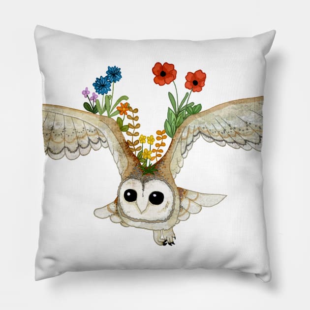 Owl Animal Spirit Pillow by KatherineBlowerDesigns