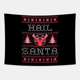 Ugly Christmas Sweater - Hail Santa with Reindeer Tapestry
