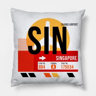 Singapore (SIN) Airport // Sunset Baggage Tag Pillow