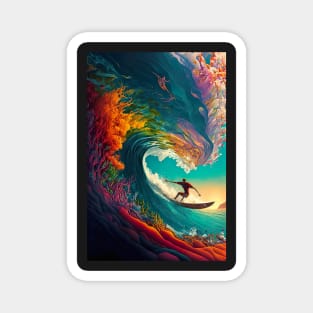 Abstract Surfer Coral Wave Magnet