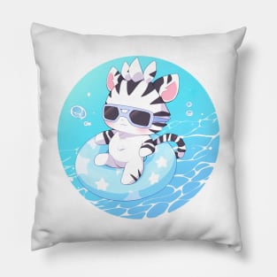 Zebra on an inflatable ring Pillow