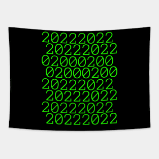 2022 binary code in green Tapestry