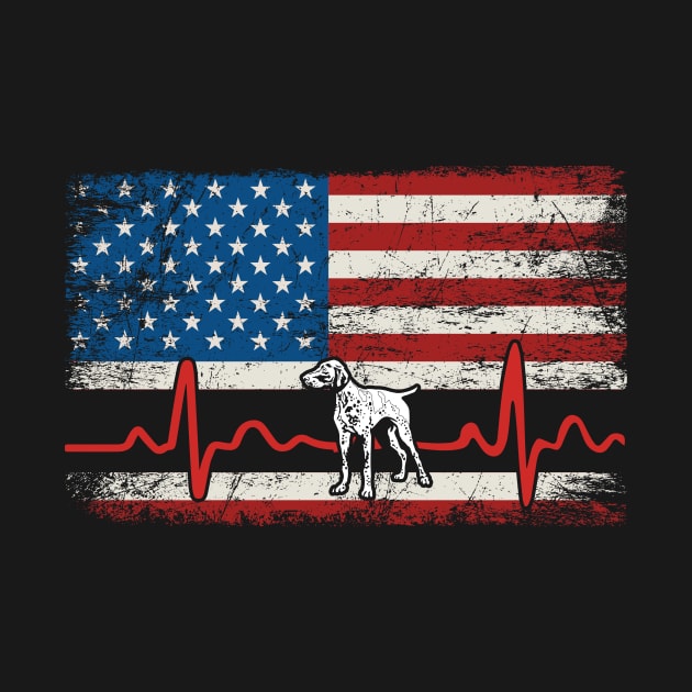 Funny German Shorthaired Pointer American Flag Heartbeat Dog Lover Gift 4th Of July by huytho2