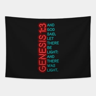 Genesis 1:3 Neon Tapestry