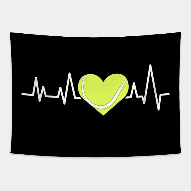 Heartbeat Pulse - Tennis Tapestry by DesignWood-Sport