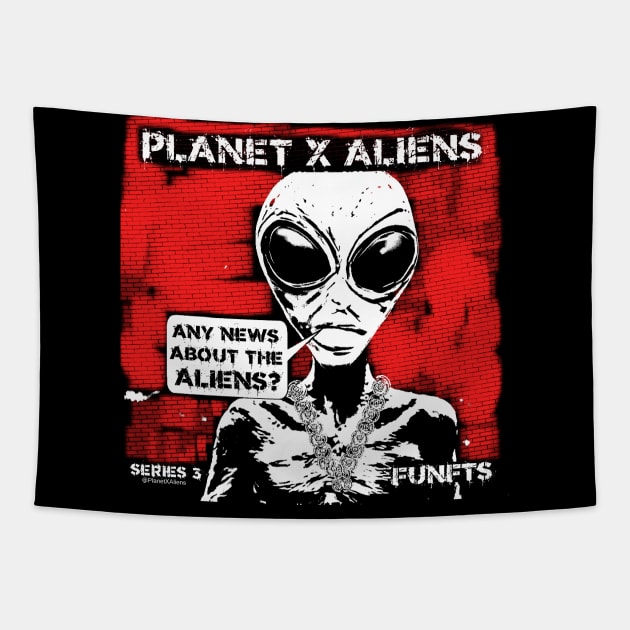 Cool 80's Retro Alien Sci Fi Tapestry by PlanetMonkey