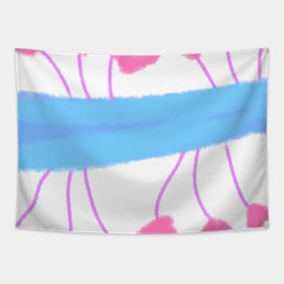 Pink blue watercolor abstract art Tapestry