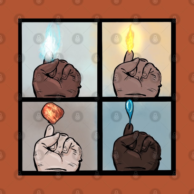 Fours Hands and Four Elements by Storyfeather