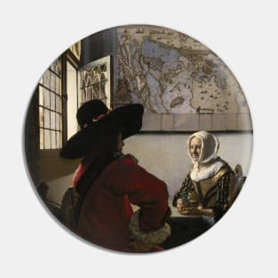 Officer and Laughing Girl by Jan Vermeer Pin