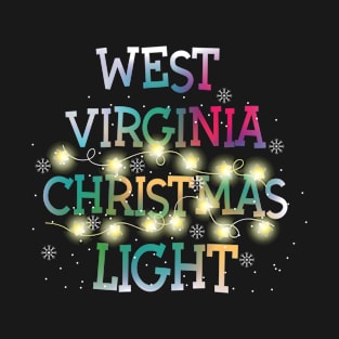 Funny West Virginia State Christmas Light Pyjama Cute Tee T-Shirt