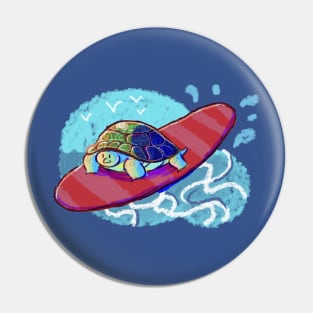 Surfing Turtle Pin