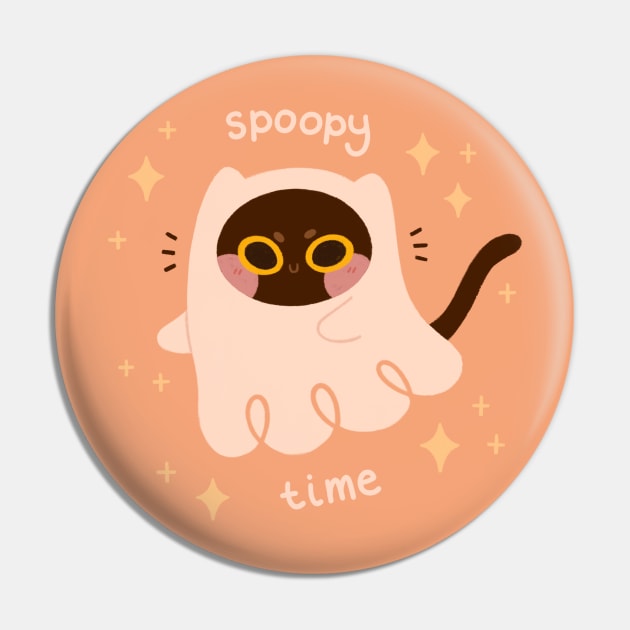 Spoopy Time Cat Pin by Niamh Smith Illustrations