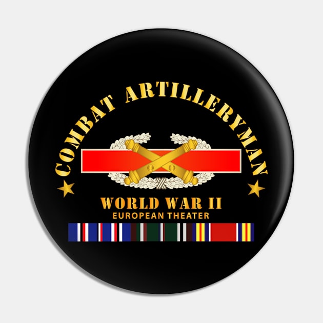 Combat Artilleryman Badge - World War II Vet w EU SVC Pin by twix123844