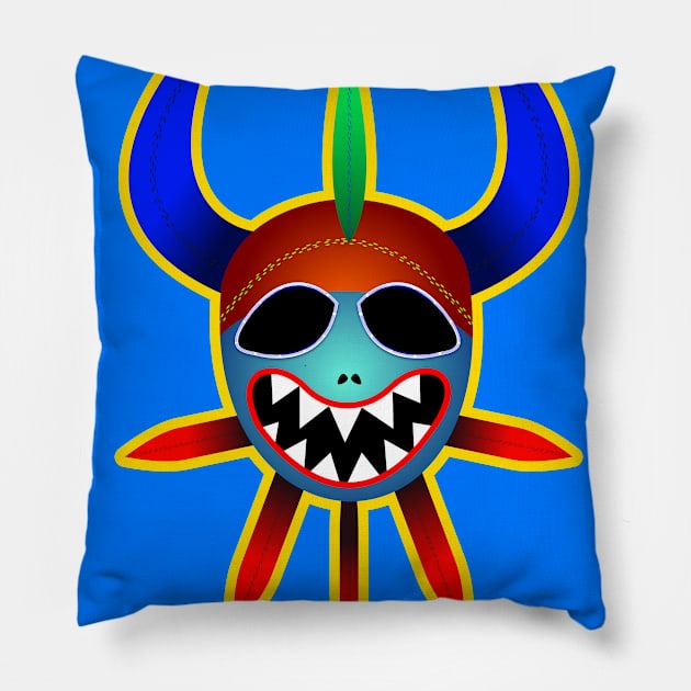 Taino Mask Pillow by SuaveOne