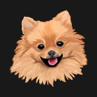 Pomeranian - Black Background T-Shirt