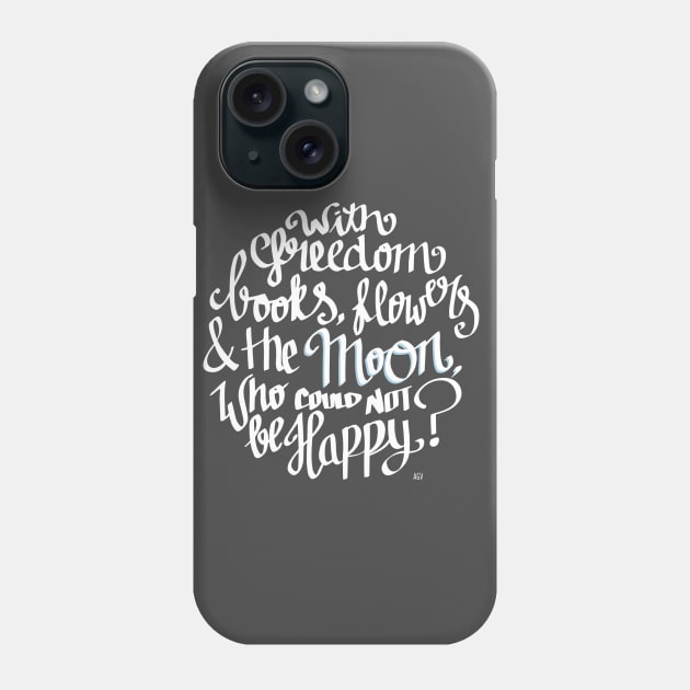 Happy with Books & the Moon Phone Case by Andreaigv