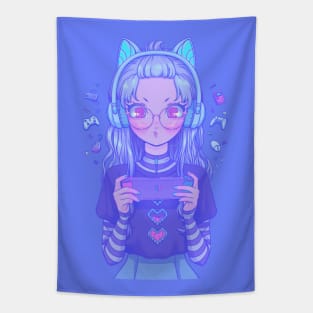 Girl addicted to games Tapestry