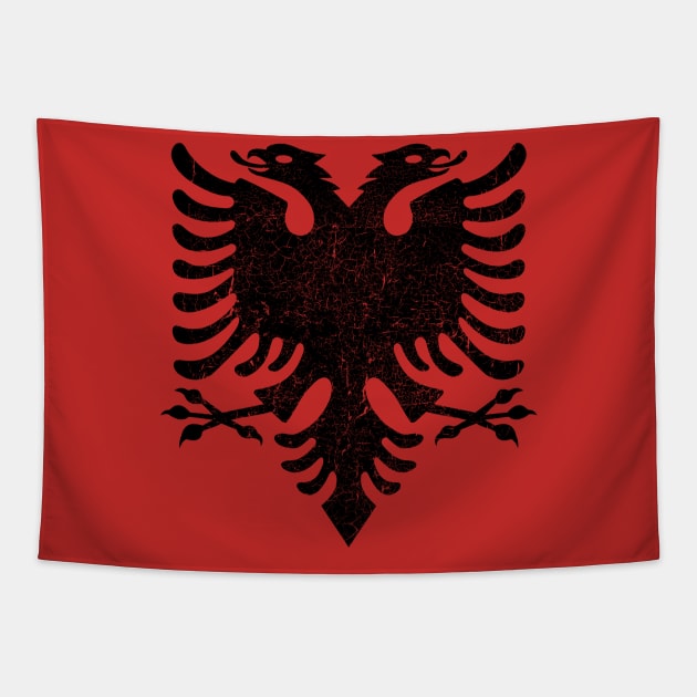 Vintage Albanian Flag Tapestry by vladocar