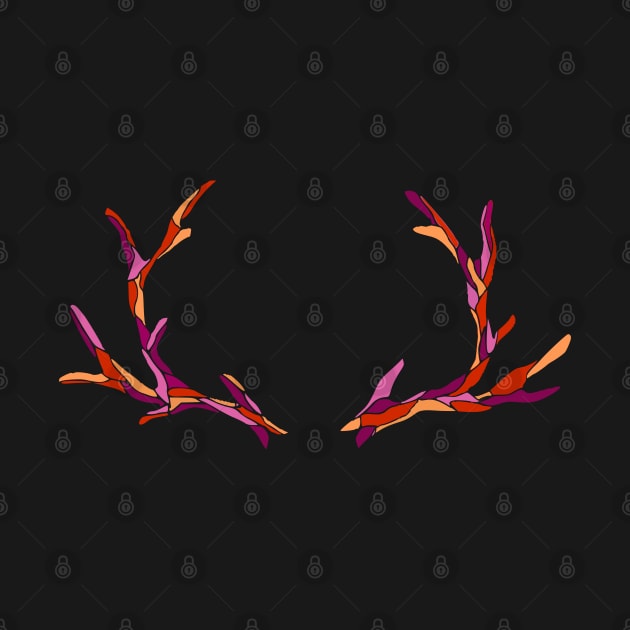 Reindeer Antlers in Lesbian Flag Colors by For Lesbians, By Lesbians