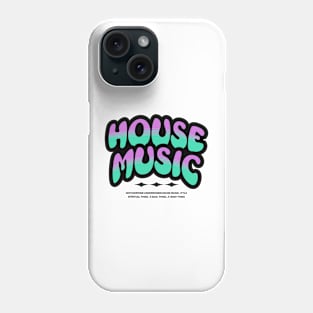 HOUSE MUSIC  - Bubble Outline Two Tone (black/teal/purple) Phone Case