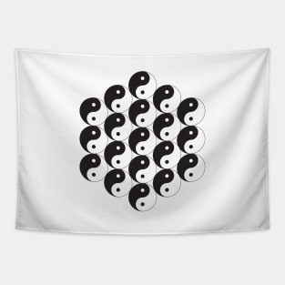 Yin and Yang symbol hexagon Tapestry