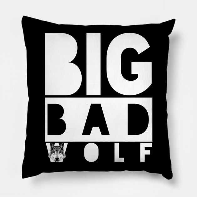 BIG BAD WOLF (White) Pillow by TSOL Games