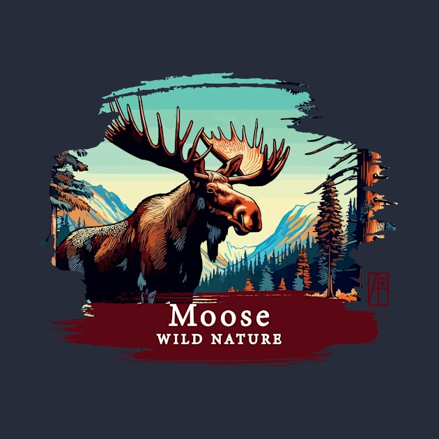 Moose- WILD NATURE - MOSE -9 by ArtProjectShop