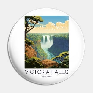 A Pop Art Travel Print of Victoria Falls - Zambia / Zimbabwe Pin