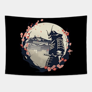 Samurai Cherry Blossoms Japan Japanese Tapestry