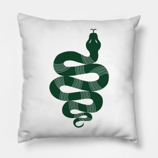 Large Snake dark green Pillow