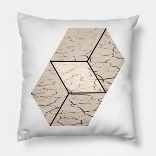 Earth hexagon abstract - Earth sign - The Five Elements Abstract  Symbol Pillow