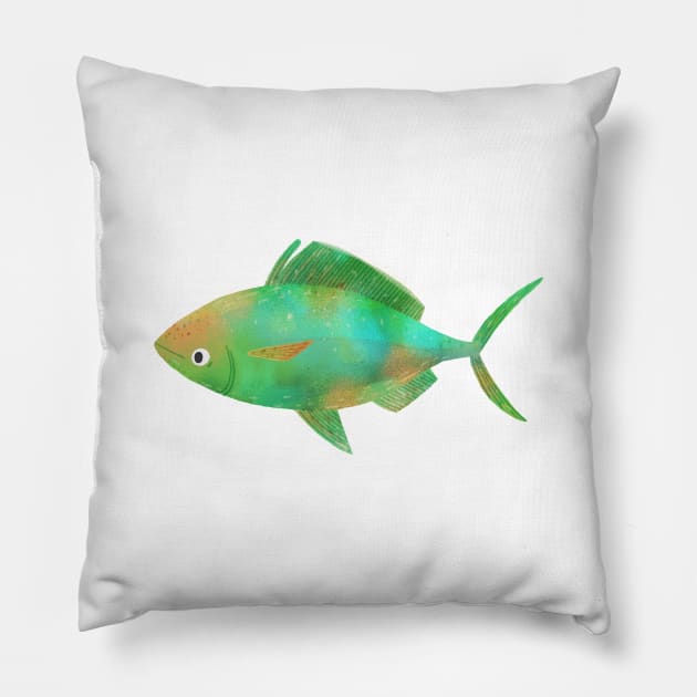 Green Fish Pillow by tarynosaurus